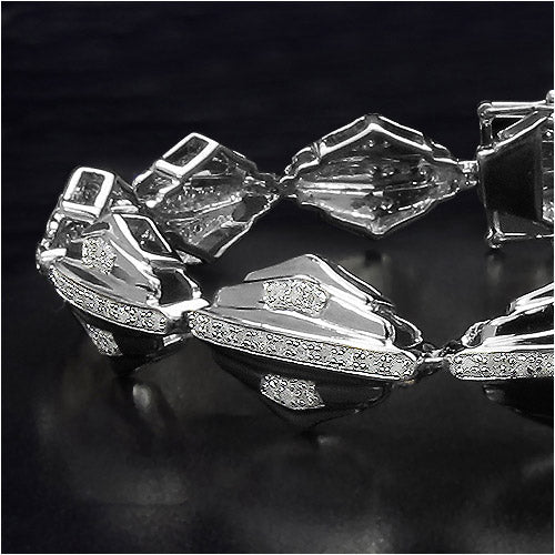 Pulsera de plata esterlina con baño de oro amarillo de 14 quilates y diamantes blancos genuinos de 1,07 quilates