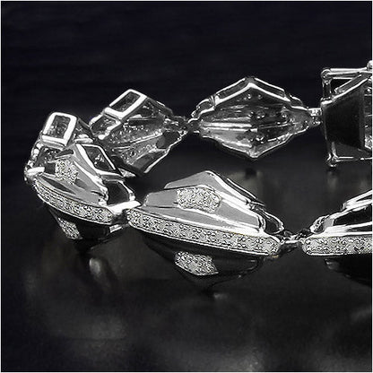 Pulsera de plata esterlina con baño de oro amarillo de 14 quilates y diamantes blancos genuinos de 1,07 quilates