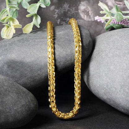 Cadena Franco redonda de oro amarillo macizo de 14k con corte de diamante de 4,6 mm