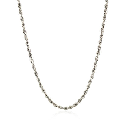 Cadena de oro blanco macizo de 14k, 2.5mm, corte diamante