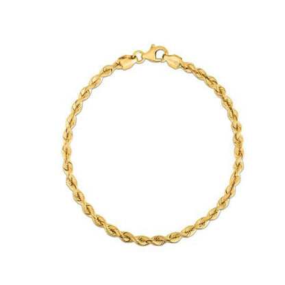 Pulsera Cadena de Soga de Seda en Oro Amarillo de 14k (3.00 mm)