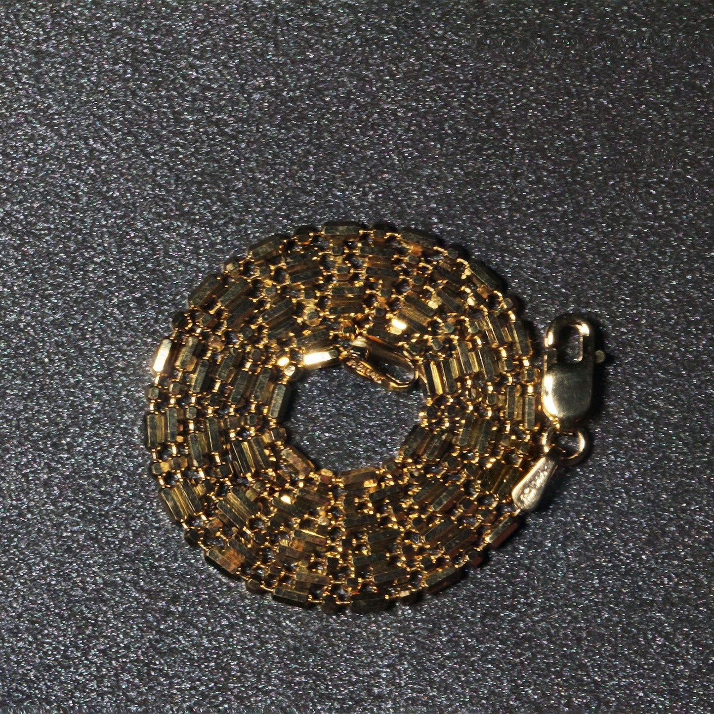 Cadena de Oro Amarillo de 14k con Cuentas Alternas Talladas con Diamante de 1.5mm
