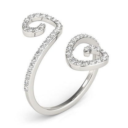 Anillo estilo calado abierto con diamantes en oro blanco de 14k (1/2 quilate de peso total)