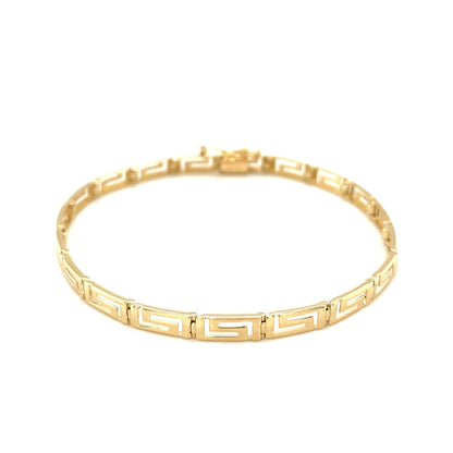 Pulsera de diseño griego en oro amarillo de 14k