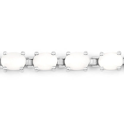 Pulsera de plata de ley .925 con ópalo auténtico de 10,26 quilates