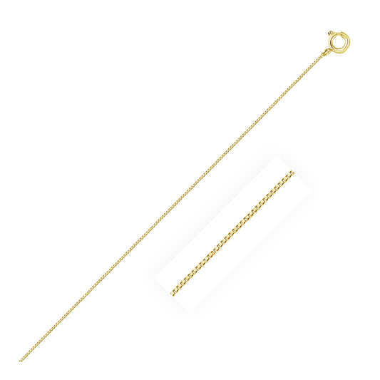 Cadena clásica tipo caja de oro amarillo de 10k y 0.45mm