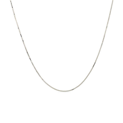 Cadena clásica de oro blanco de 10k (0,45 mm)