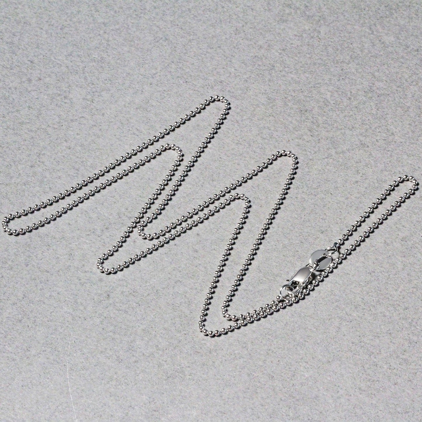 Cadena de bolas de oro blanco de 14k de 1.0mm