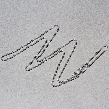 Cadena de bolas de oro blanco de 14k de 1.0mm