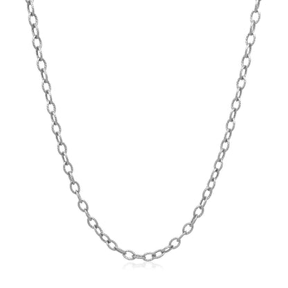 Cadena de oro blanco de 14k de 2.5mm con eslabones texturizados