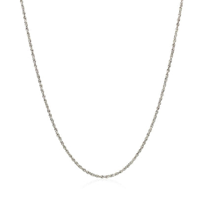 Cadena de cuerda ajustable de oro blanco de 14k 1.0mm