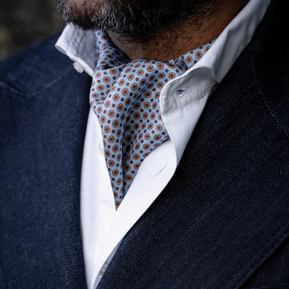 Navona - Silk Ascot Cravat Tie - Azure - My Men's Shop