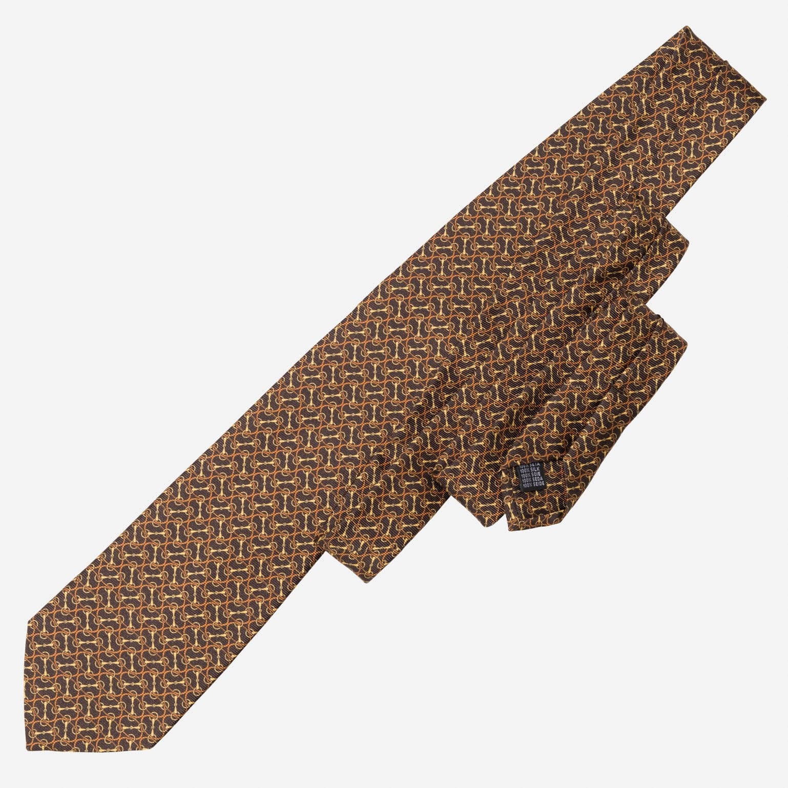 Palio - Printed Silk Tie - Brown - My Men's Shop