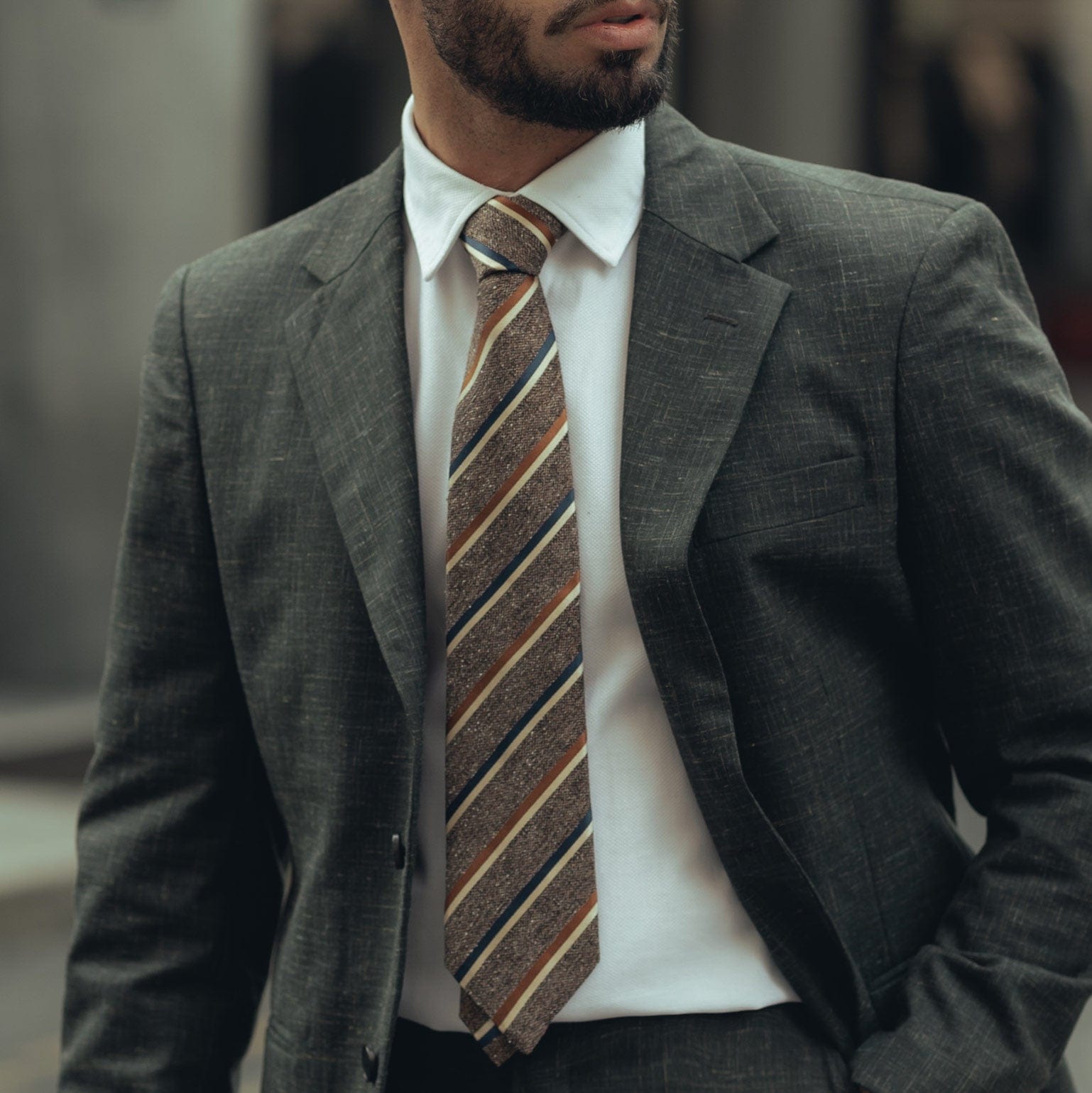 Velletri - Silk Jacquard Tie - Oak - My Men's Shop