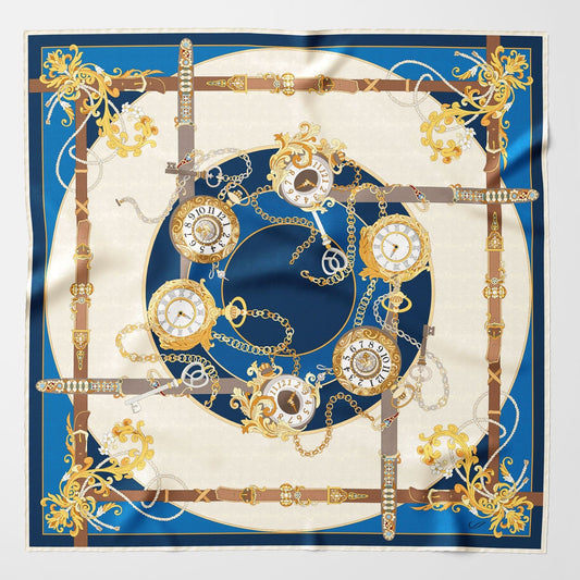 Moment in Time - Silk Foulard - Blue - My Men's Shop