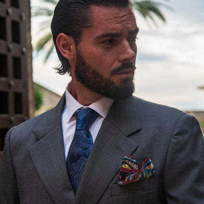 Cortina - Silk Jacquard Tie - Royal Blue - My Men's Shop