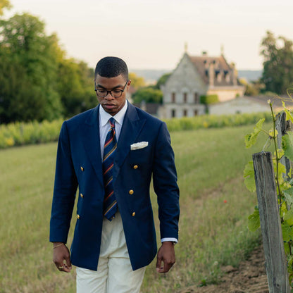 Battisti - Silk Jacquard Tie - Navy - My Men's Shop