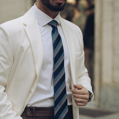 Corso - Silk Jacquard Tie - Petrol Blue - My Men's Shop