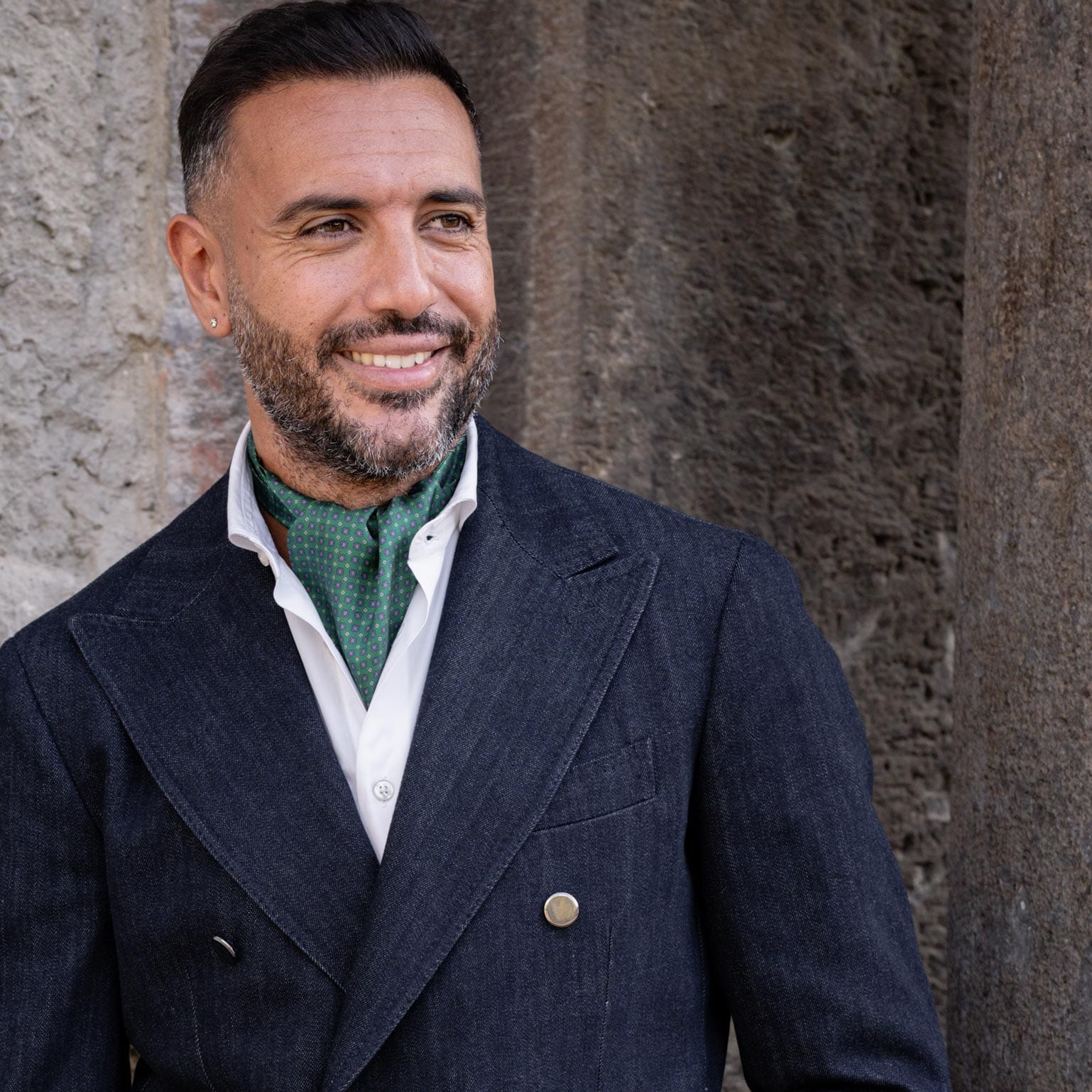 Navona - Silk Ascot Cravat Tie - Green - My Men's Shop