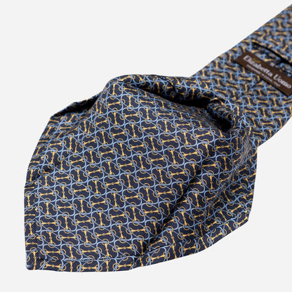Palio - Printed Silk Tie - Navy