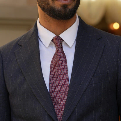 Ravenna - Silk Jacquard Tie - Burgundy