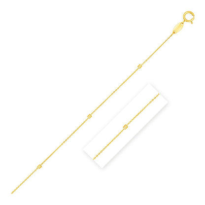 Cadena de eslabones de cuentas en oro amarillo de 14k (1,5 mm)