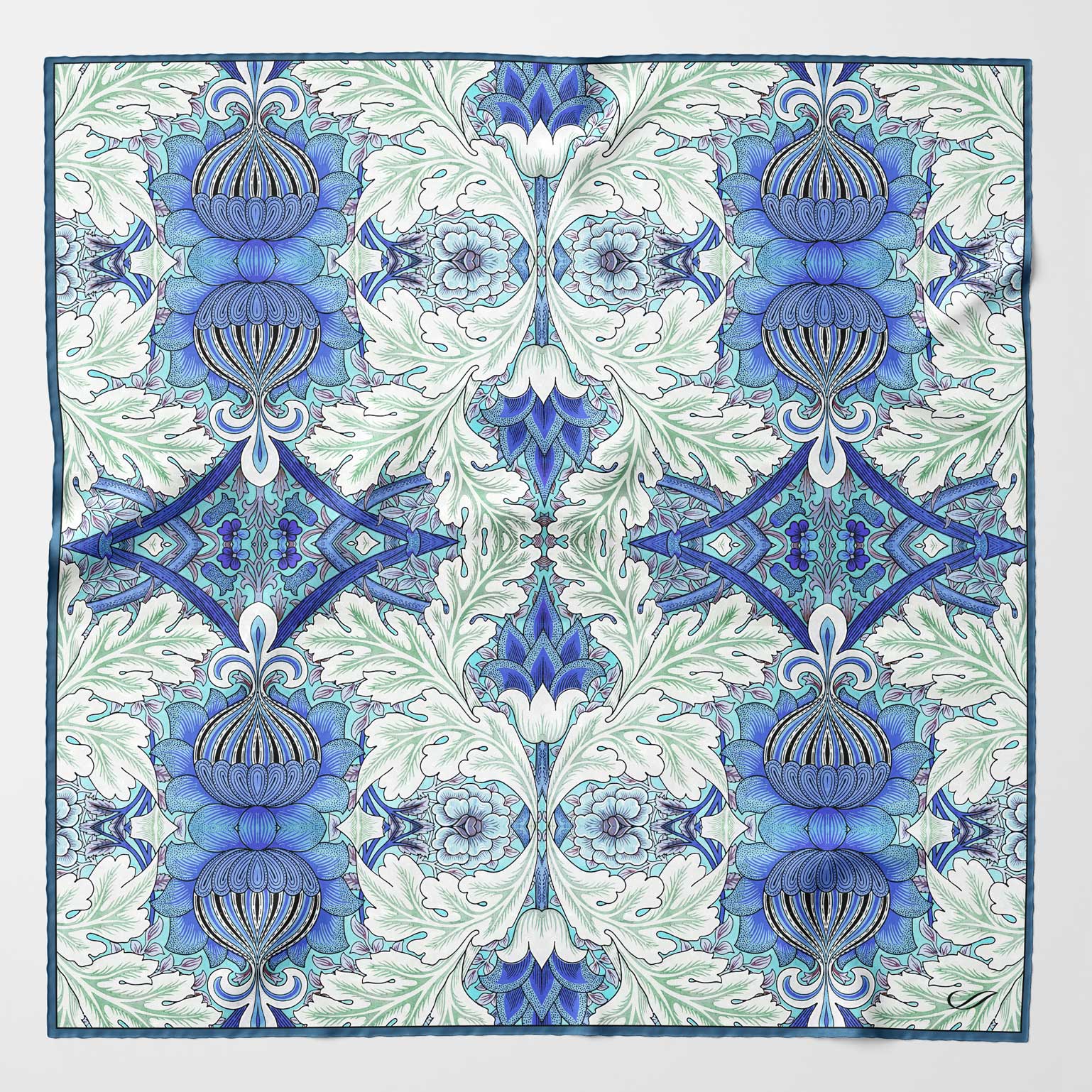 St. James - Silk Neckerchief - Blue and Mint - My Men's Shop