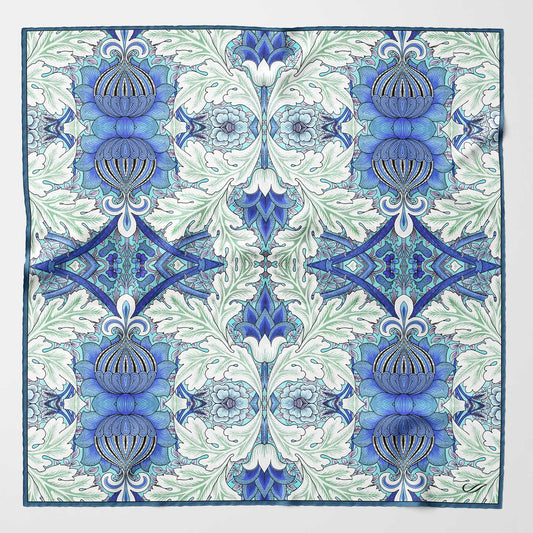 St. James - Silk Neckerchief - Blue and Mint
