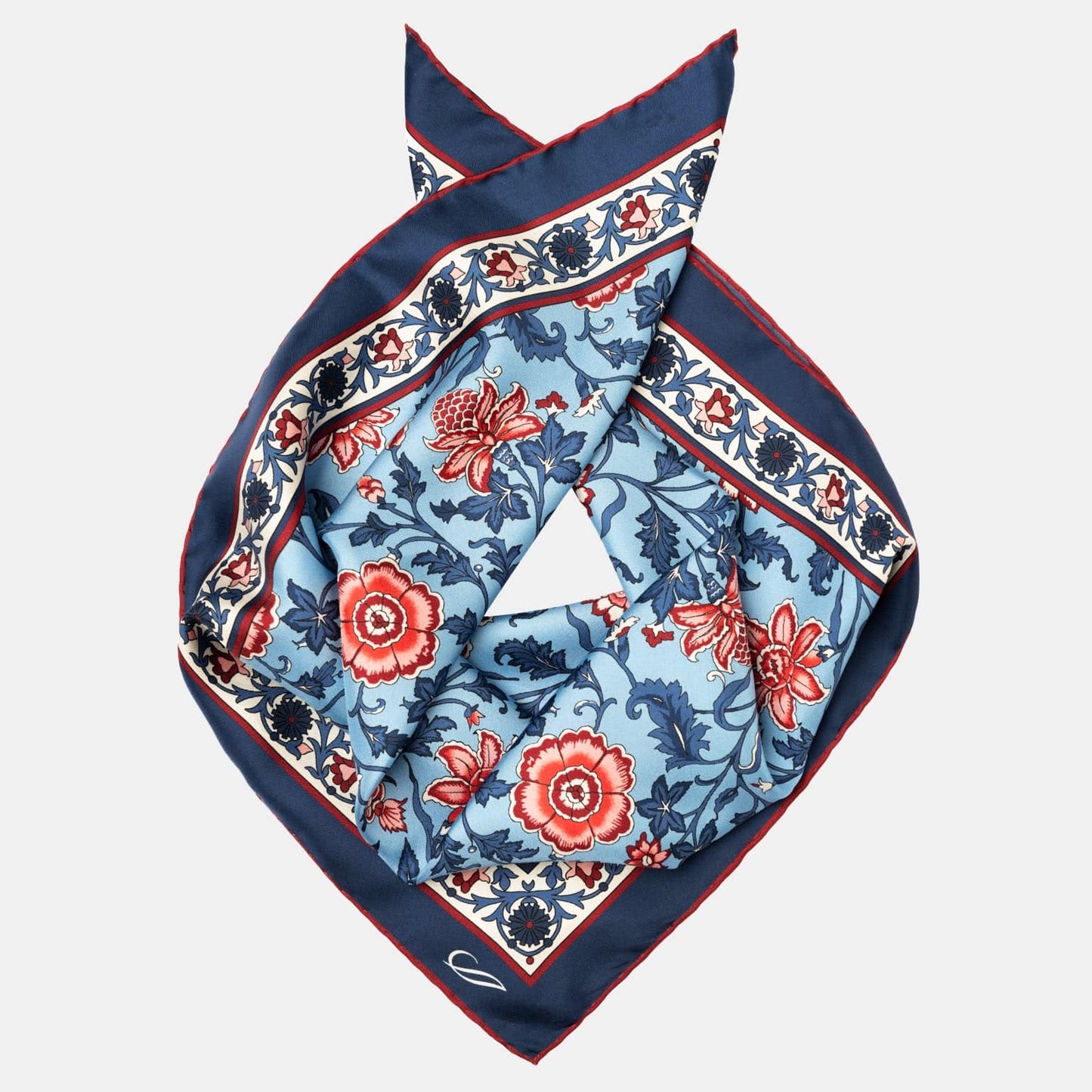Carrara - Silk Neckerchief - Blue & Pink