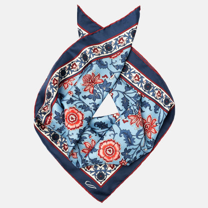 Carrara - Silk Neckerchief - Blue & Pink