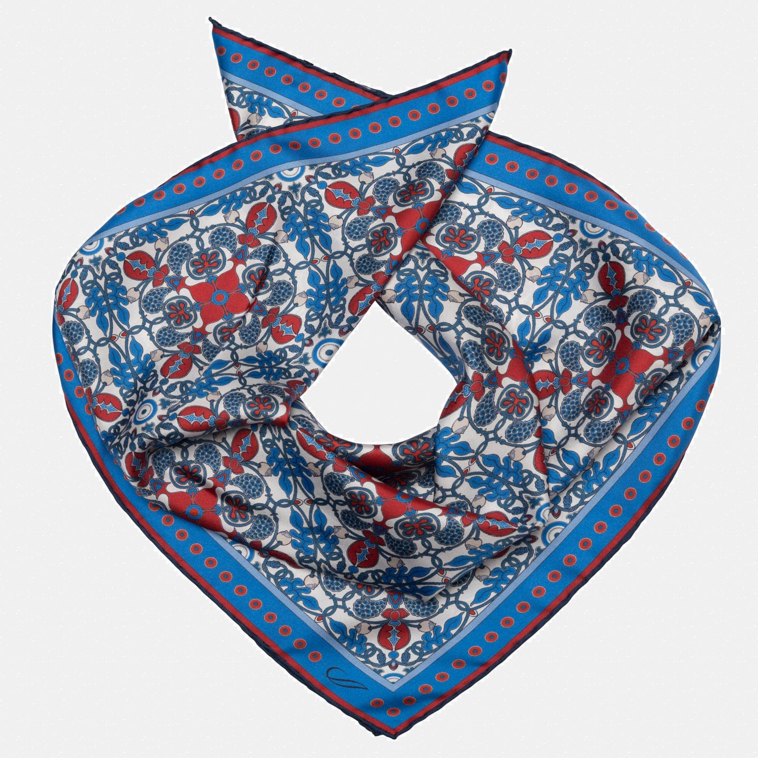 Barbaresco - Silk Neckerchief - Blue and Red - My Men's Shop