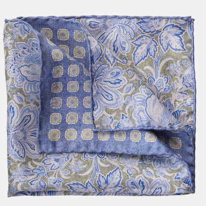 Assisi - Double Sided Silk Pocket Square - Sky Blue - My Men's Shop