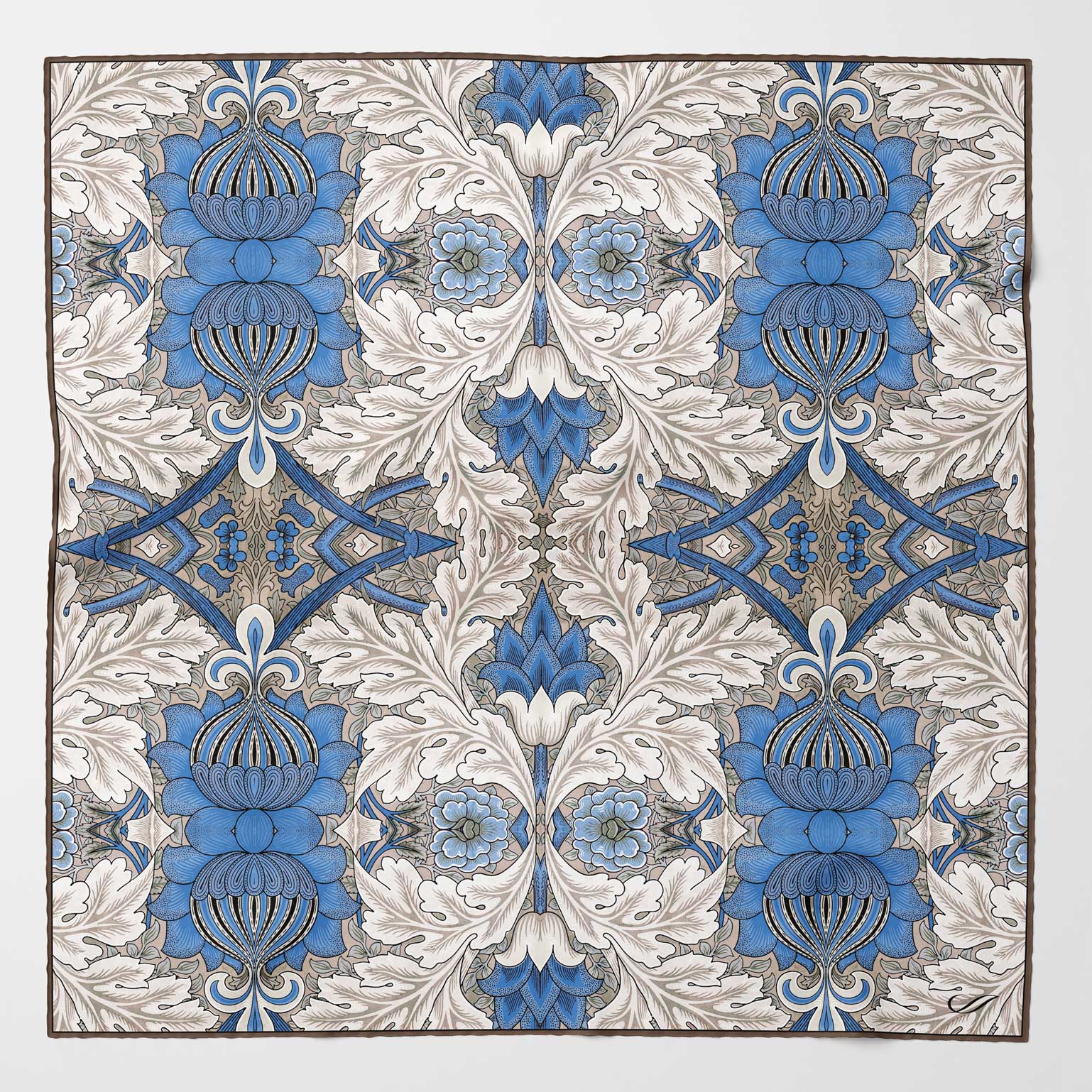 St. James - Silk Neckerchief - Blue and Tan - My Men's Shop