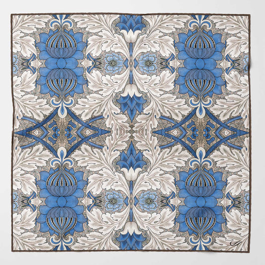 St. James - Silk Neckerchief - Blue and Tan