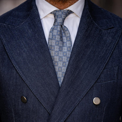 Veneto - Printed Silk Tie - Blue - My Men's Shop
