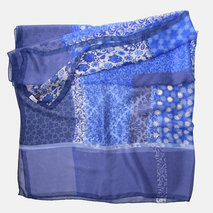 Dafne - Silk Scarf Shawl - Blue