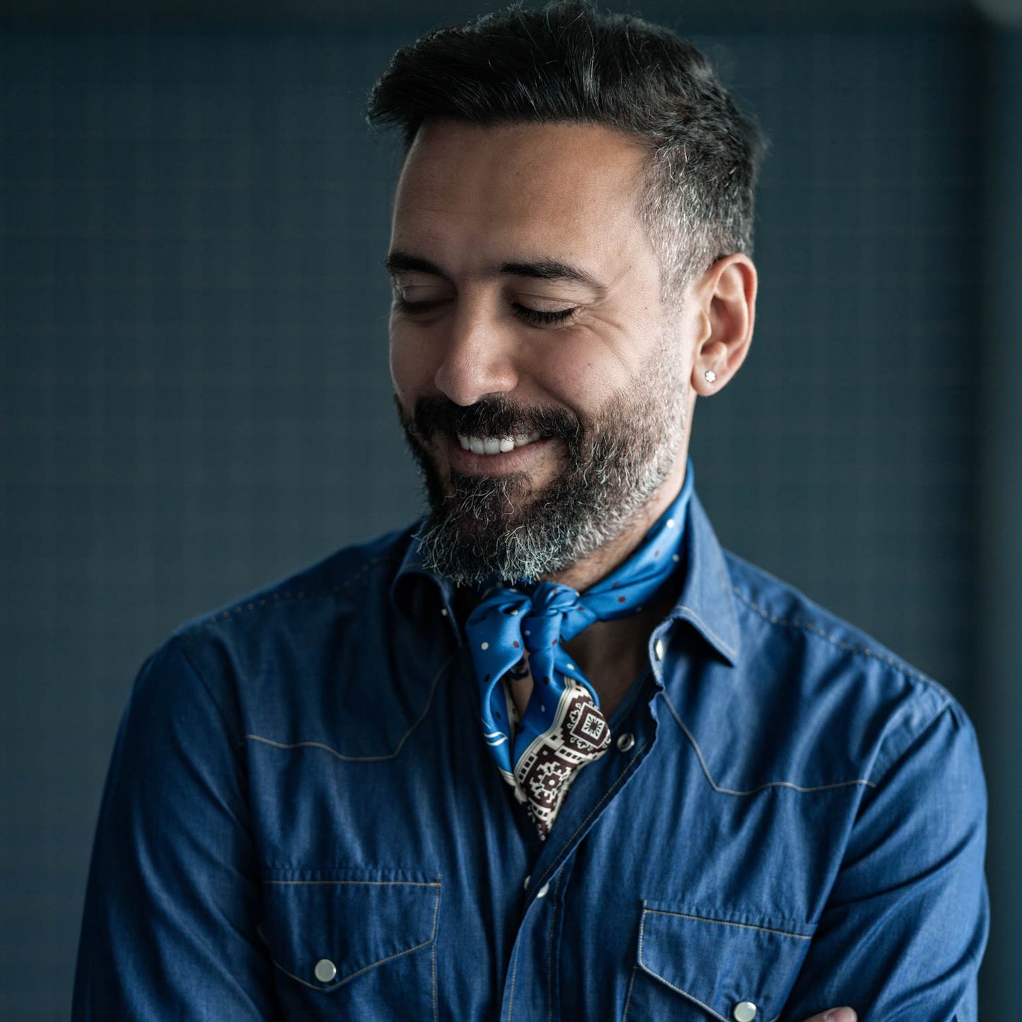 Bergamo - Silk Neckerchief - Blue