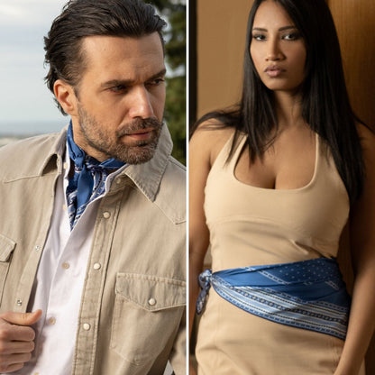 Verona - Silk Neckerchief - Blue