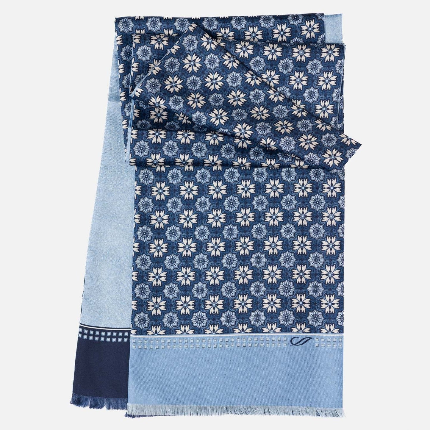 Appia - Reversible Silk Scarf - Blue - My Men's Shop