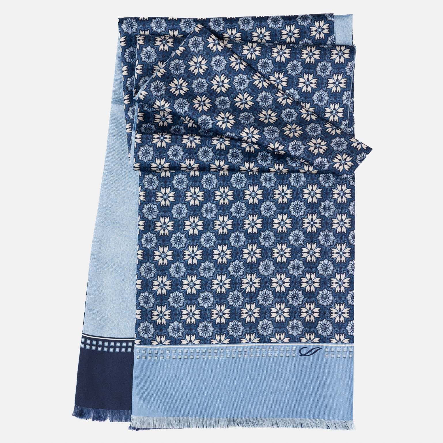 Appia - Reversible Silk Scarf - Blue - My Men's Shop