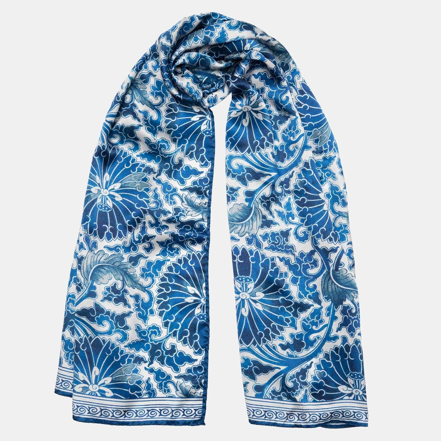 Rosalba - Long Silk Scarf - Blue - My Men's Shop