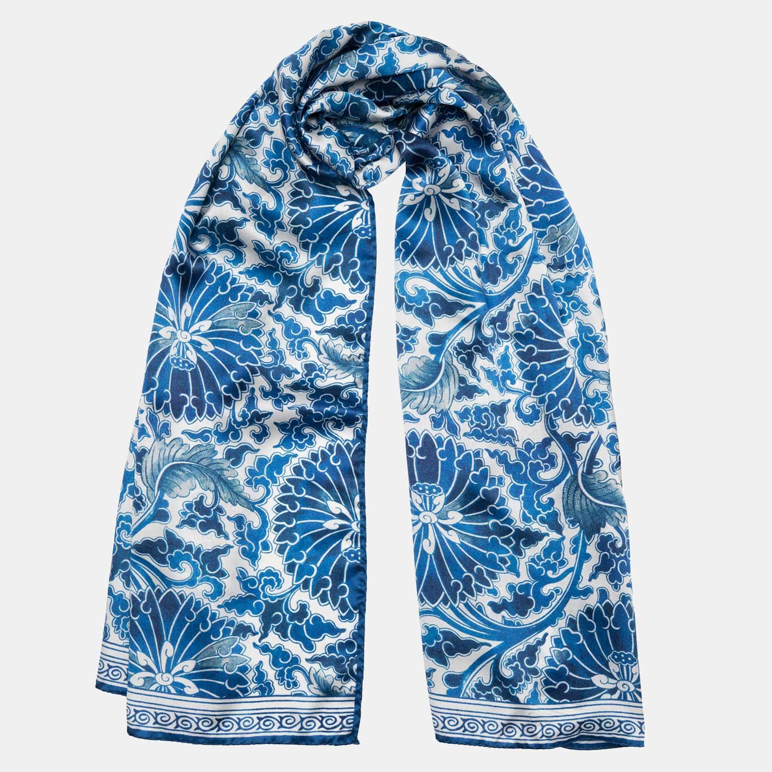 Rosalba - Long Silk Scarf - Blue - My Men's Shop