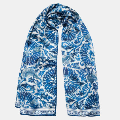 Rosalba - Long Silk Scarf - Blue - My Men's Shop