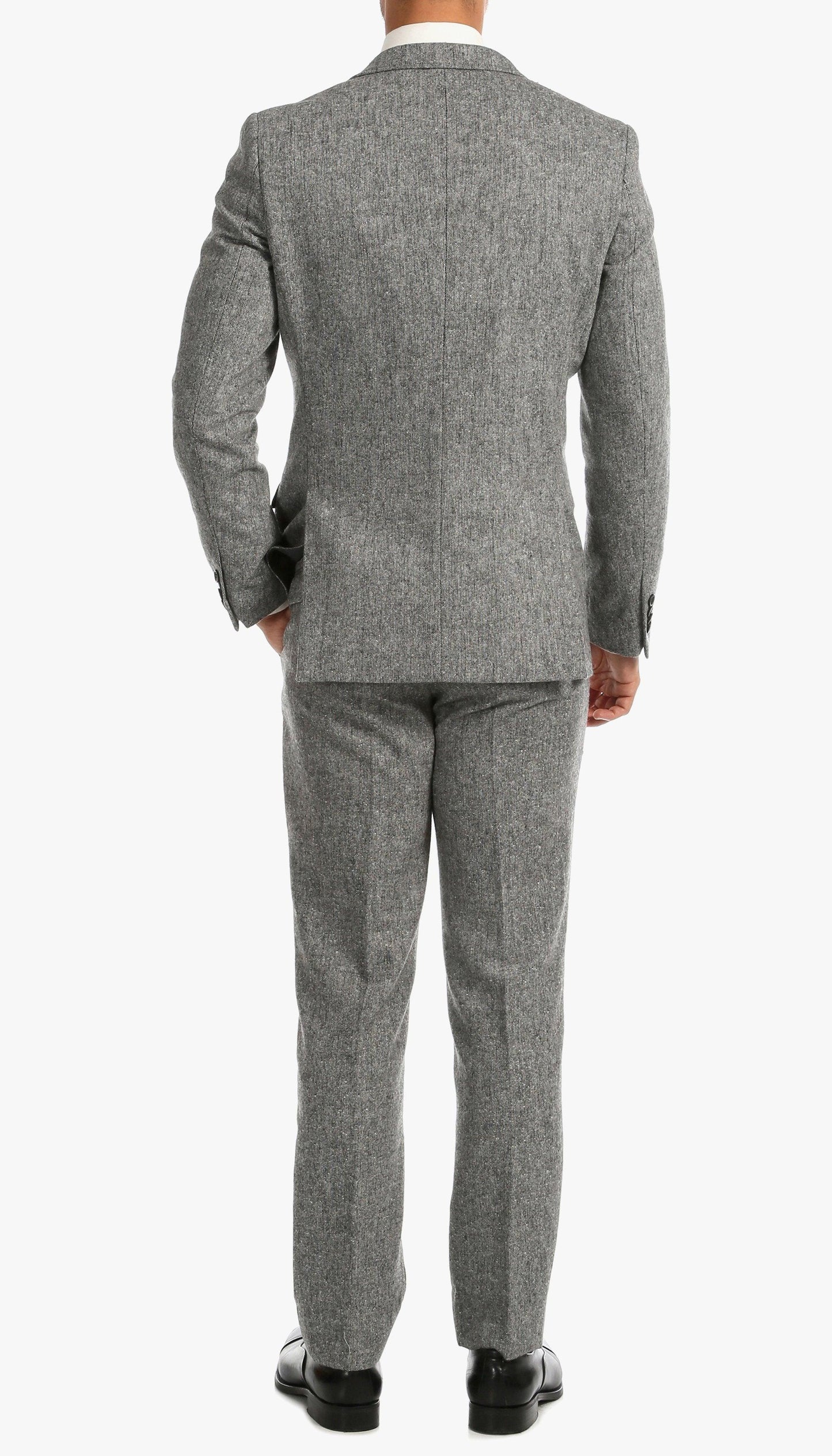 Bradford Grey Slim Fit 3 Piece Tweed Suit H-1