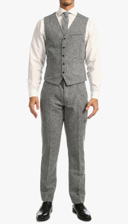 Bradford Grey Slim Fit 3 Piece Tweed Suit H-1
