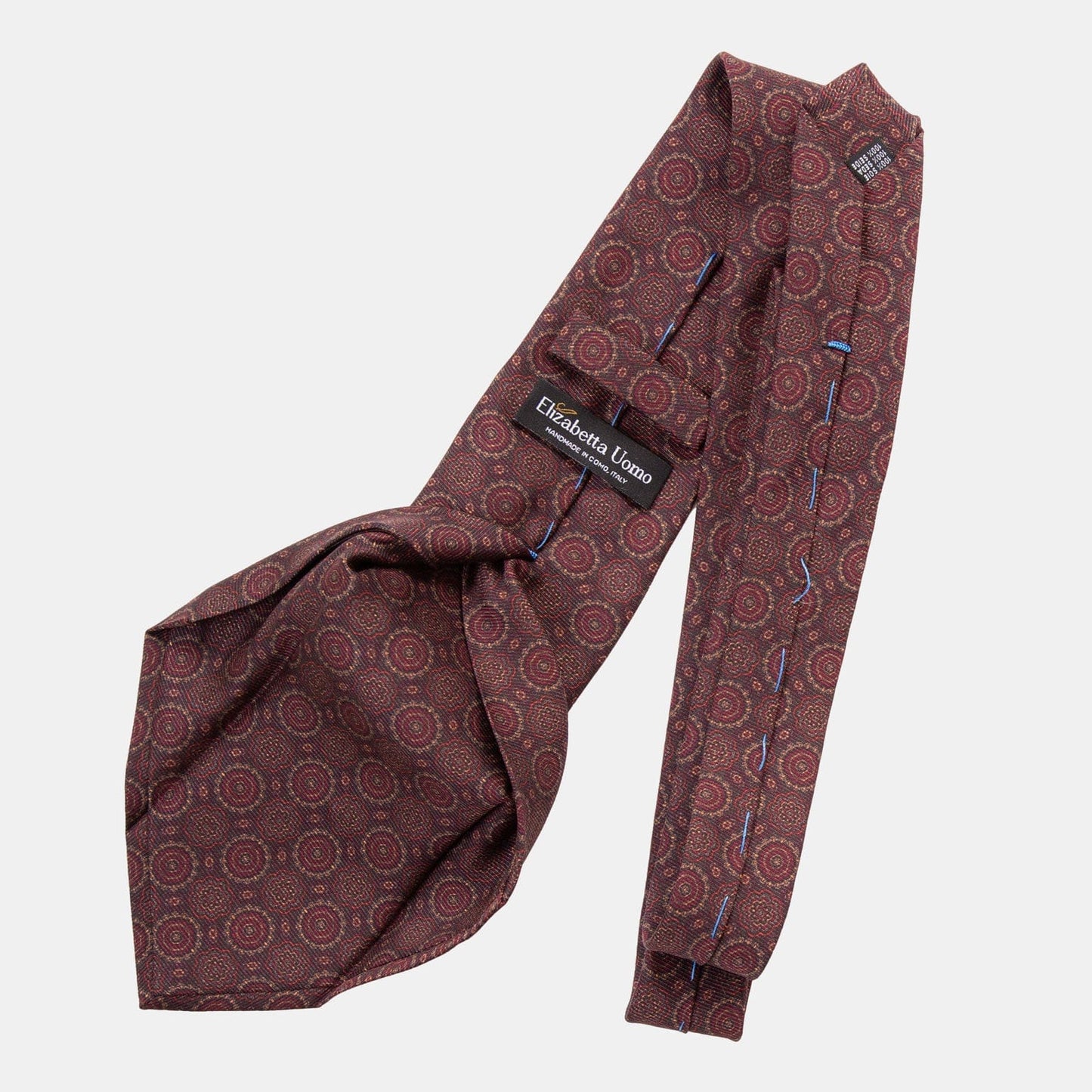 Moretti - Printed Madder Silk Tie - Brown & Burgundy - My Men's Shop