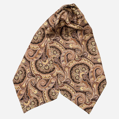 Bugatti - Silk Ascot Cravat Tie - Walnut - My Men's Shop