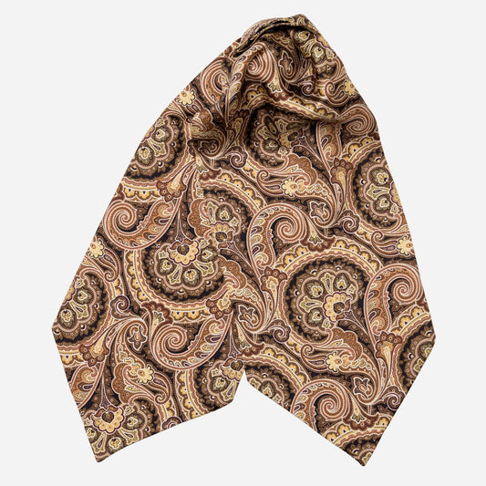 Bugatti - Silk Ascot Cravat Tie - Walnut - My Men's Shop