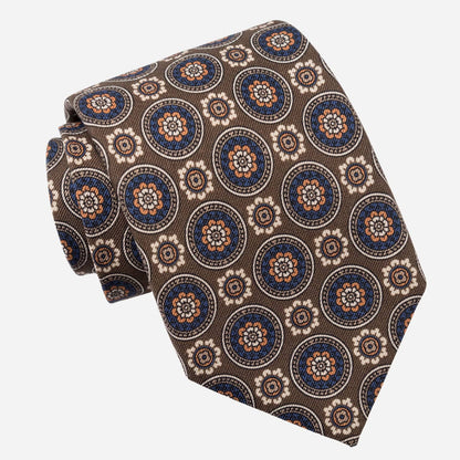 La Vigna - Printed Wool & Silk Tie - Brown - My Men's Shop