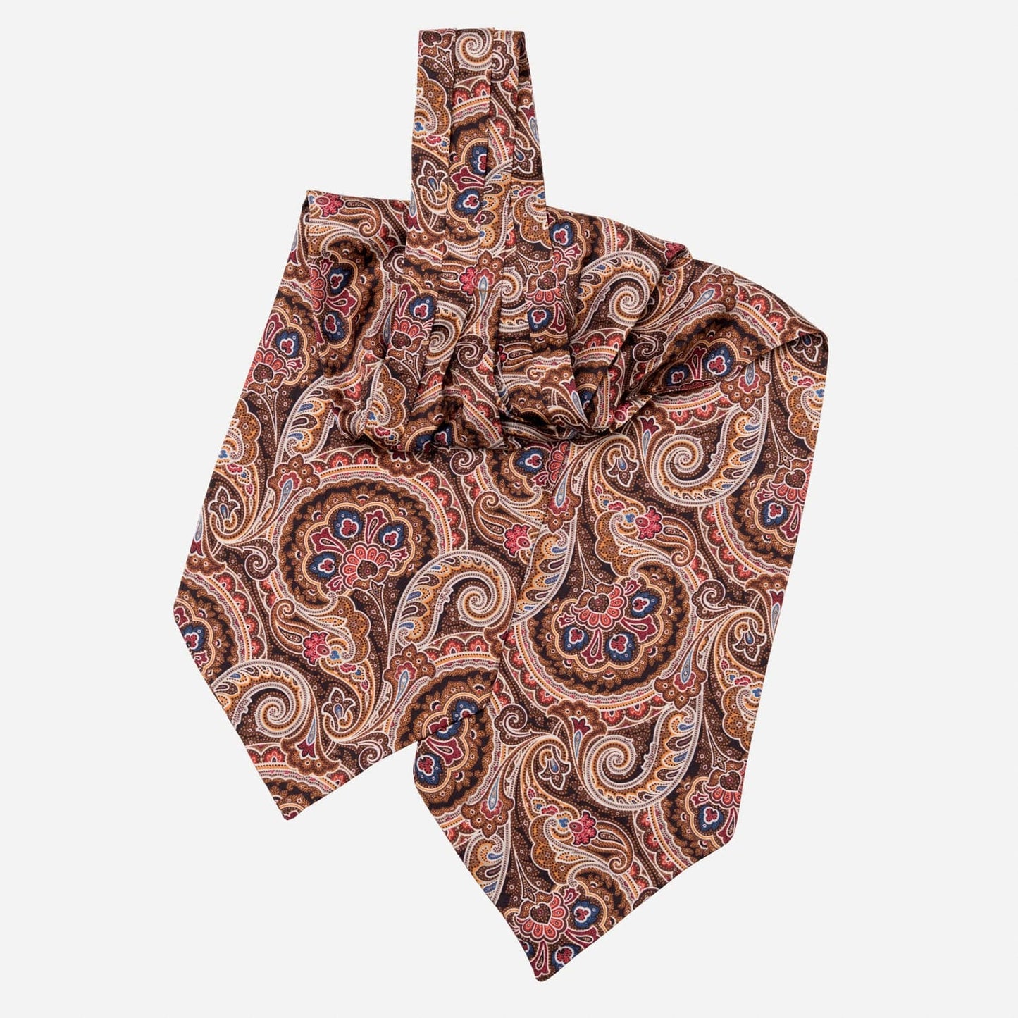 Bugatti - Silk Ascot Cravat Tie - Mahogany